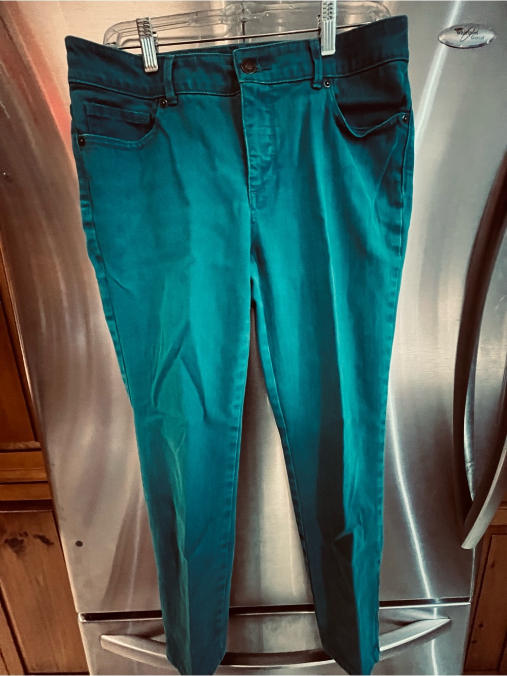 Chico's So Slimming Pants .5 Blueish Teal EUC